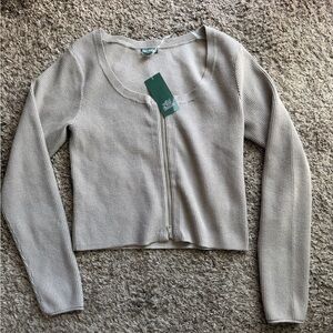 Wild Fable Light Gray Ribbed Cardigan